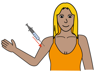 woman getting an injection