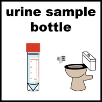 illustration of urine sample bottle