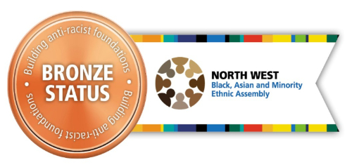 Bronze status badge for anti-racism