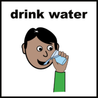 illustration showing person drinking water