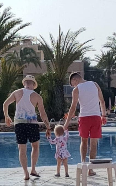 Gavin and Daniel McNamara-Jones with their daughter