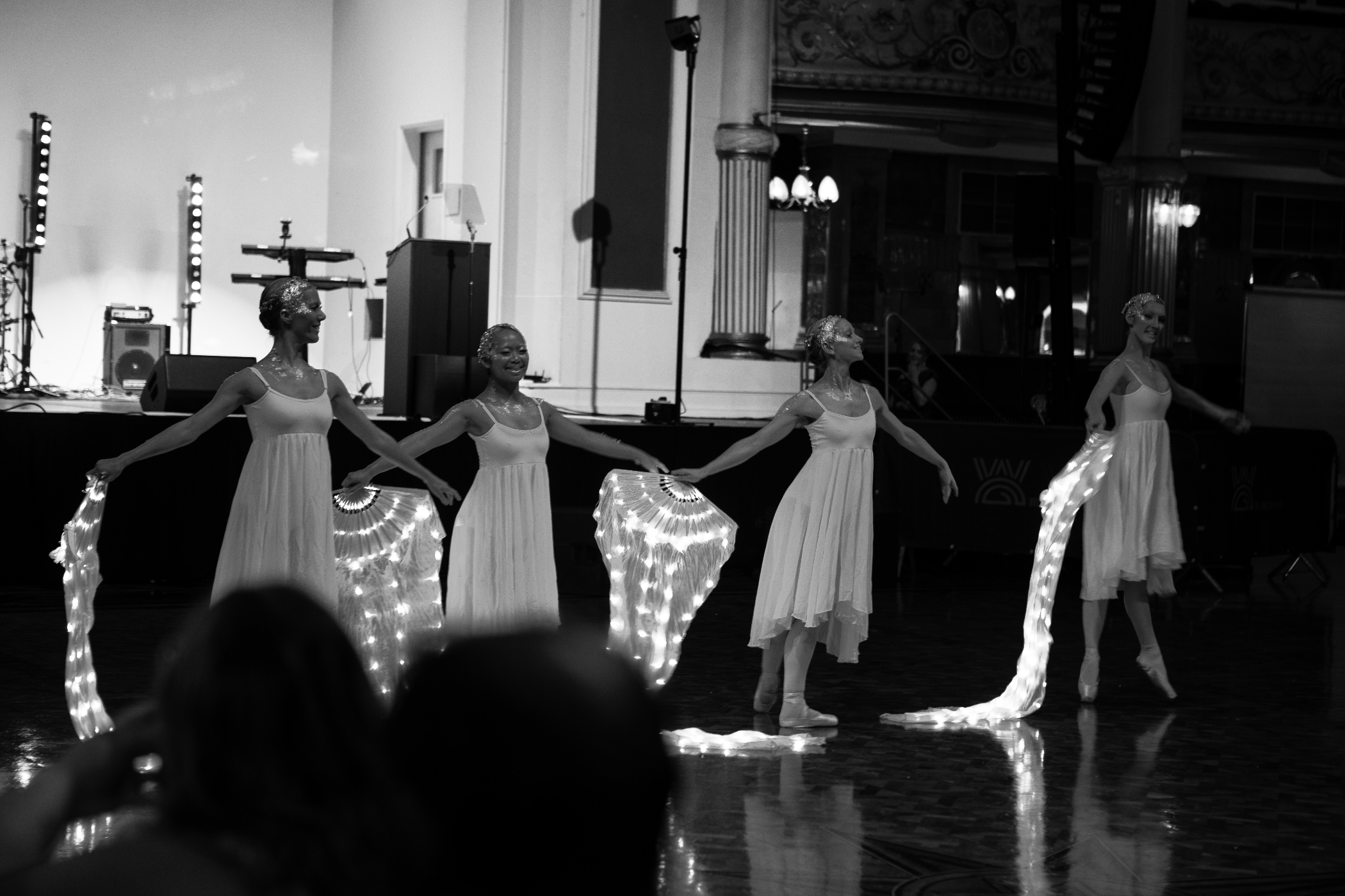 Dancers in black and white