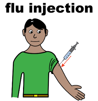 a man having a flu injection